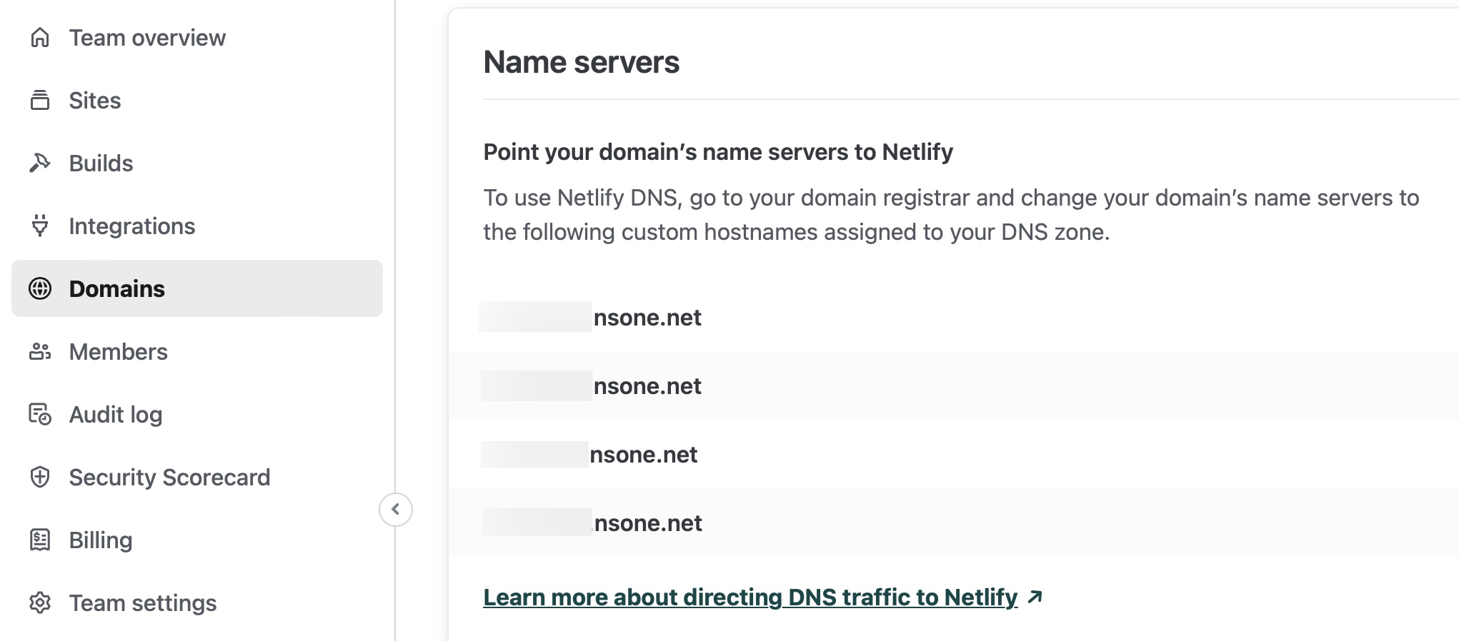 Figure 8: This is where you can find the DNS hostnames in Netlify
