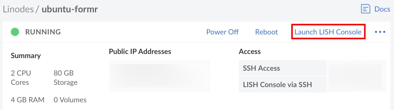 Figure 1: Click on this button to launch the online shell terminal