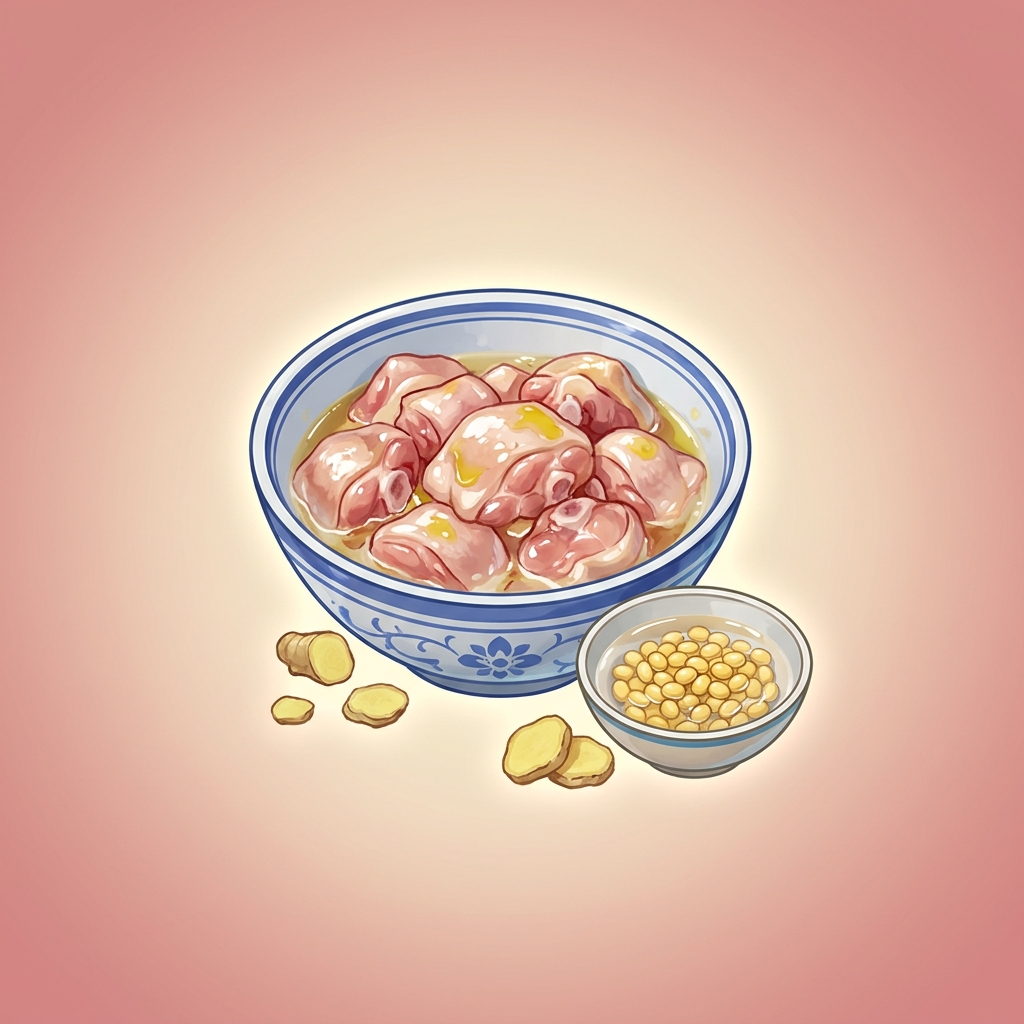 浸豆腌鸡